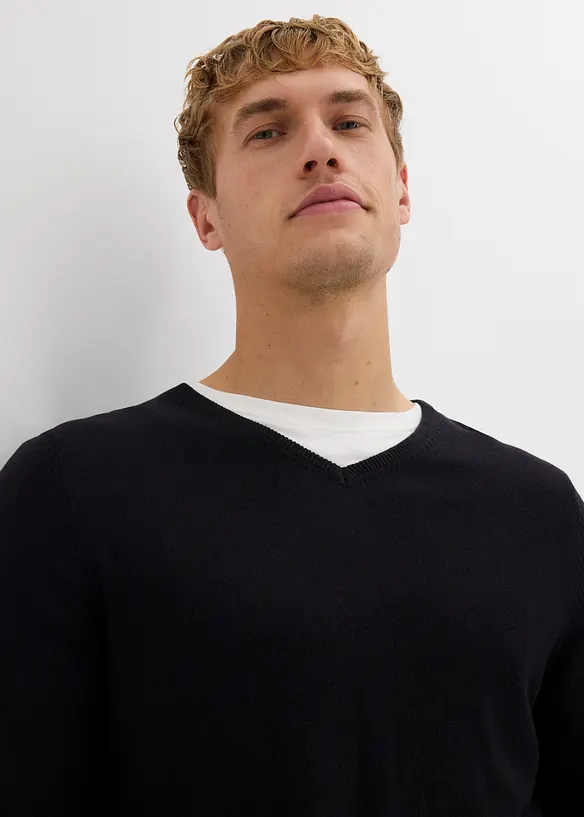 Maglione in filato fine con lana merino, bonprix