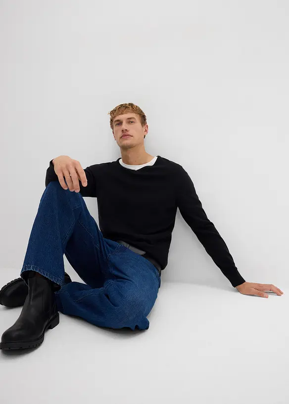 Maglione in filato fine con lana merino, bonprix