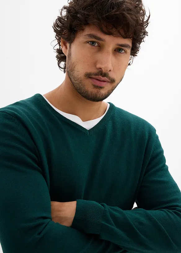 Maglione in filato fine con lana merino, bonprix