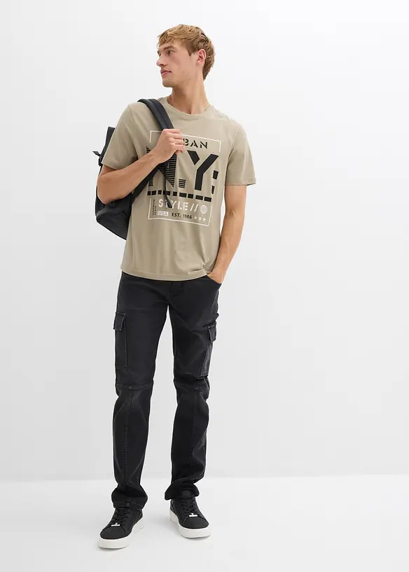 Jeans jogger cargo con girovita comodo regular fit, straight, bonprix
