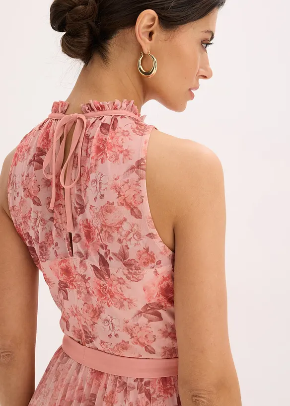 Miniabito in fine tulle con plissettatura, bonprix