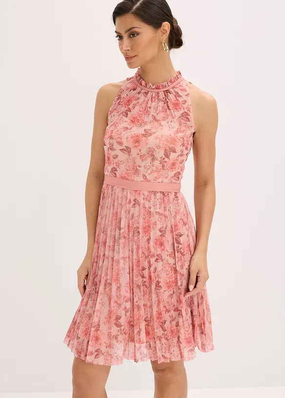 Miniabito in fine tulle con plissettatura, bonprix