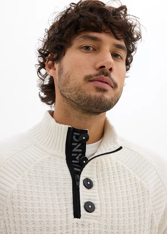 Maglione a collo alto con cotone riciclato, bonprix