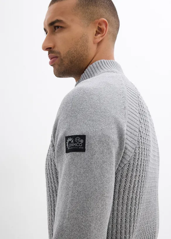 Maglione a collo alto con cotone riciclato, bonprix