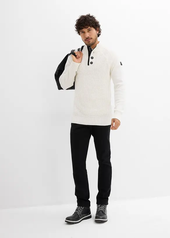 Maglione a collo alto con cotone riciclato, bonprix