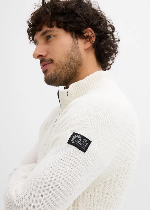 Maglione a collo alto con cotone riciclato, bonprix