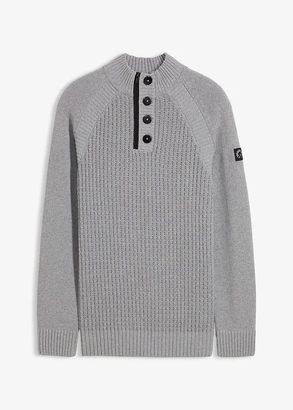 Maglione a collo alto con cotone riciclato, bonprix