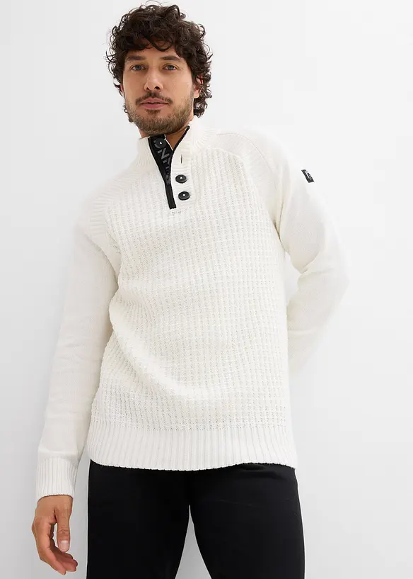 Maglione a collo alto con cotone riciclato, bonprix
