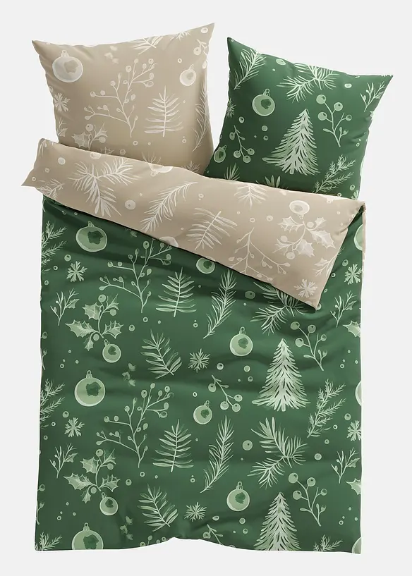 Biancheria da letto double-face con motivo natalizio floreale, bonprix