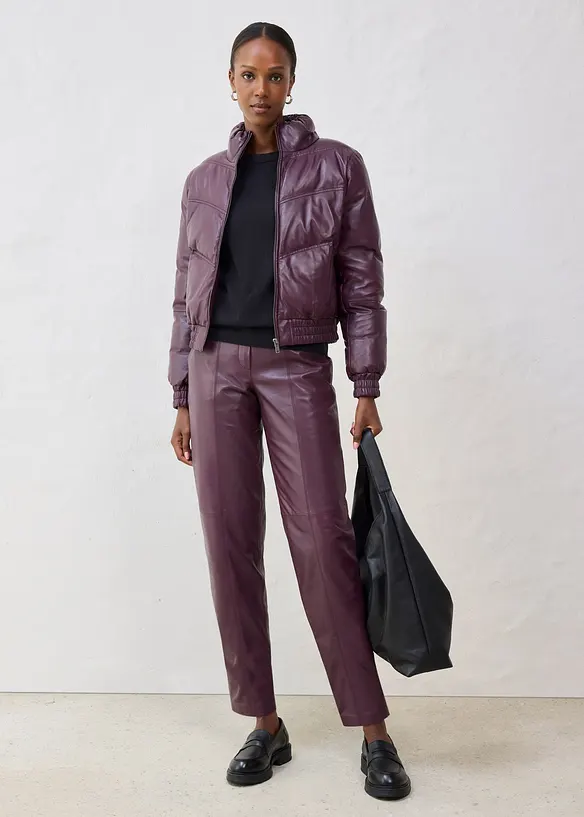 Giacca trapuntata in nappa d'agnello, bonprix