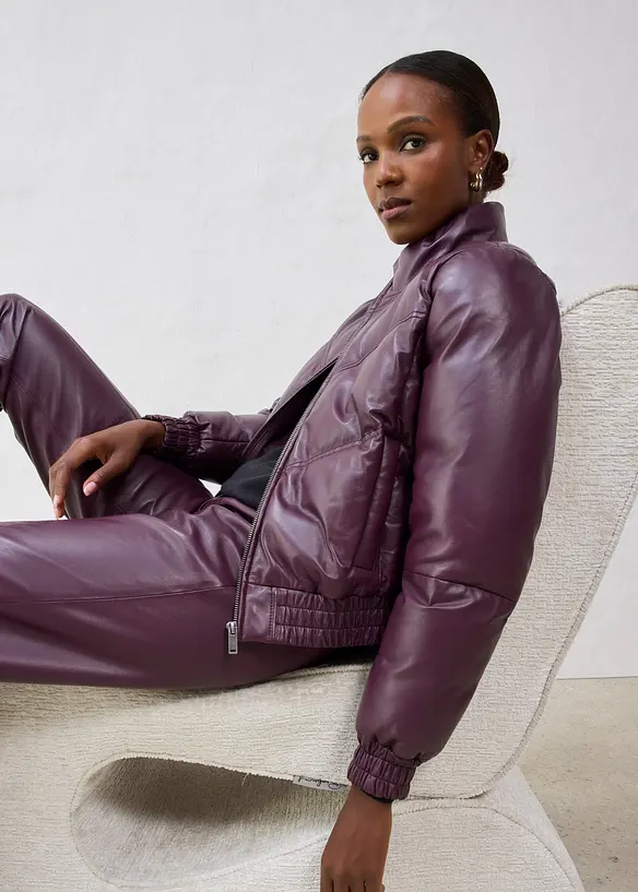 Giacca trapuntata in nappa d'agnello, bonprix