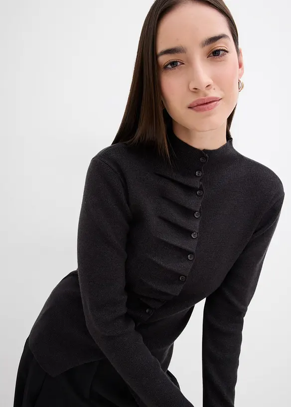 Cardigan in filato fine di misto viscosa morbido, bonprix