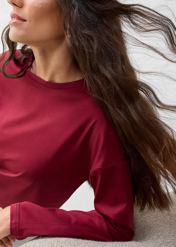 Maglia a maniche lunghe in misto seta, bonprix
