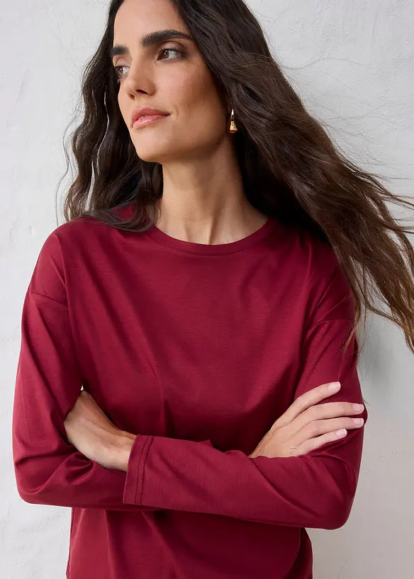 Maglia a maniche lunghe in misto seta, bonprix