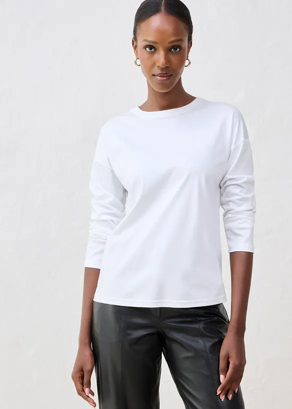 Maglia a maniche lunghe in misto seta, bonprix