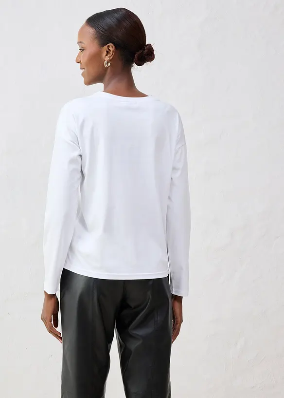 Maglia a maniche lunghe in misto seta, bonprix
