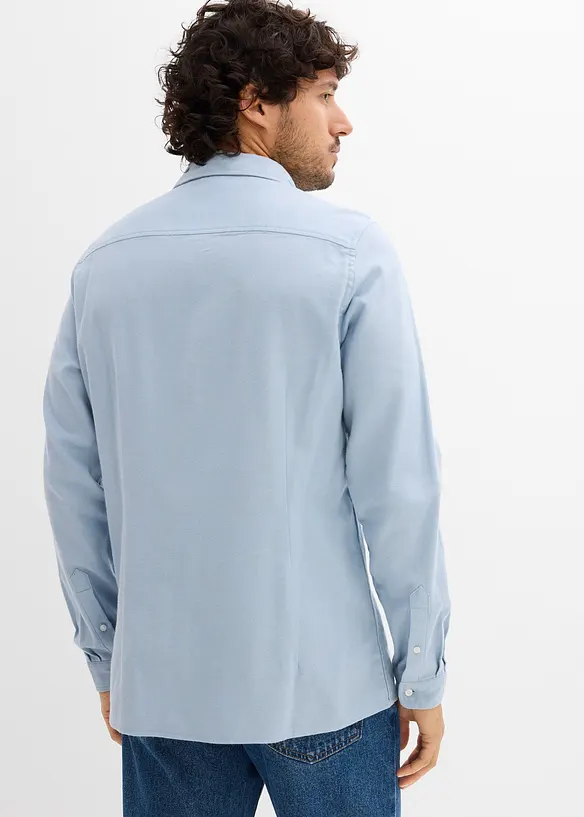Camicia elegante in flanella di puro cotone, slim fit, bonprix