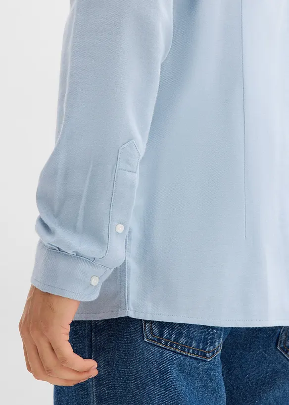 Camicia elegante in flanella di puro cotone, slim fit, bonprix