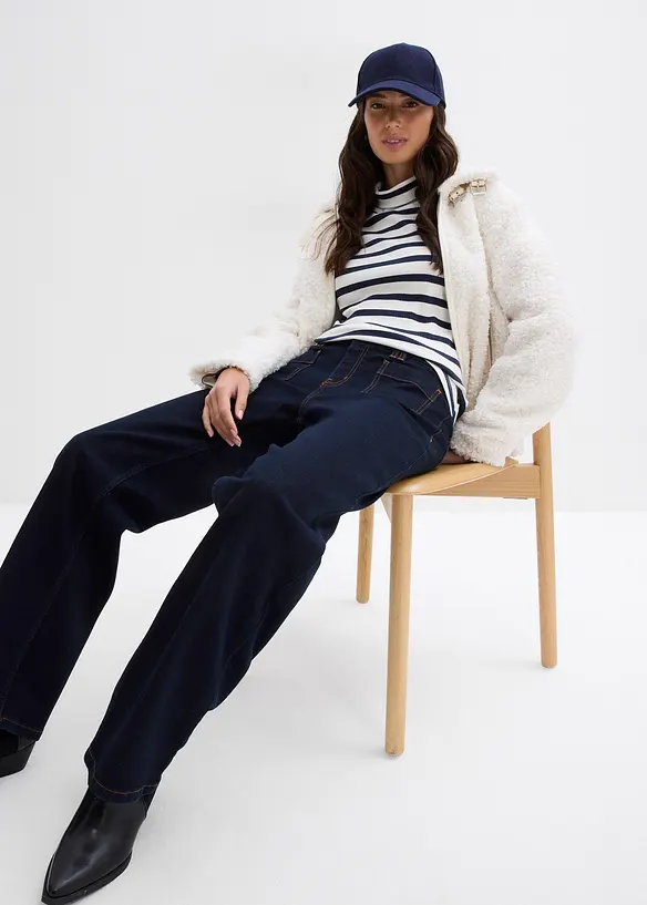 Jeans straight, vita media, bonprix