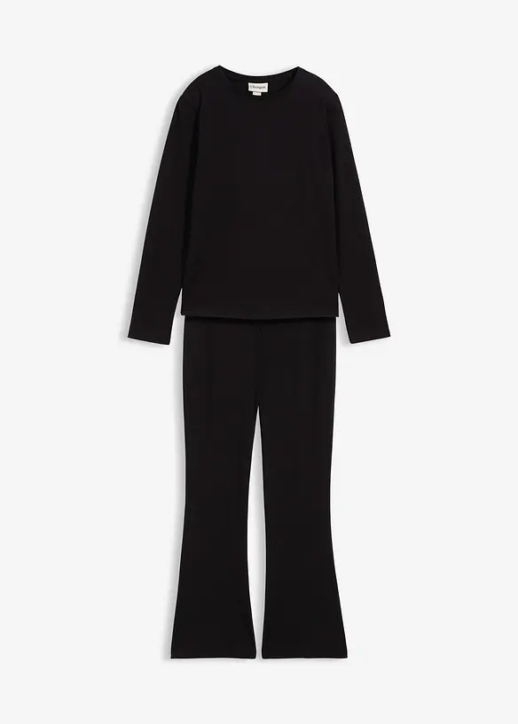 Maglia a maniche lunghe e pantaloni di jersey (set 2 pezzi), bonprix