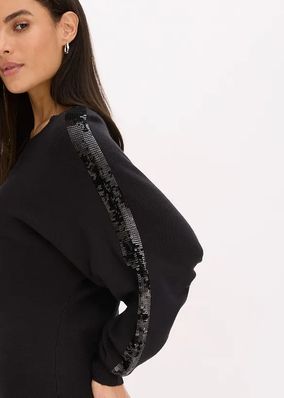 Maglione in filato fine con paillettes, bonprix