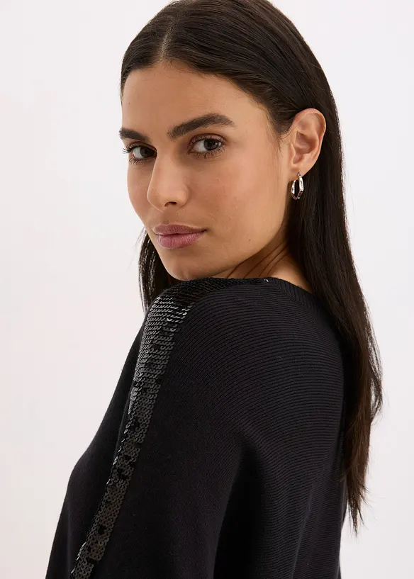 Maglione in filato fine con paillettes, bonprix