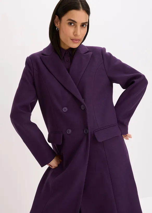 Cappotto con collo in pelliccia sintetica staccabile, bonprix