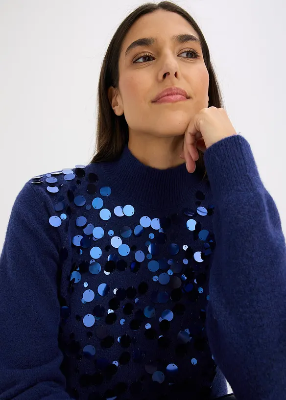 Maglione con paillettes, bonprix