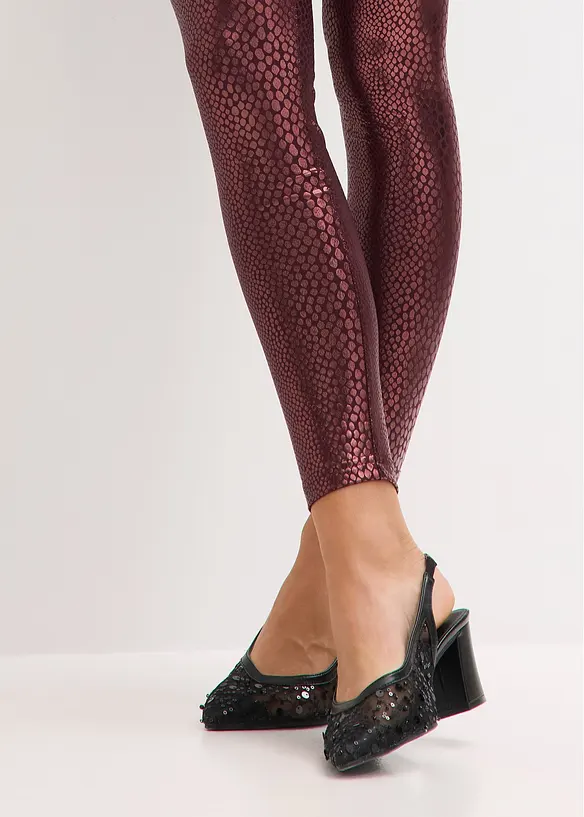 Leggings lucidi in similpelle, bonprix