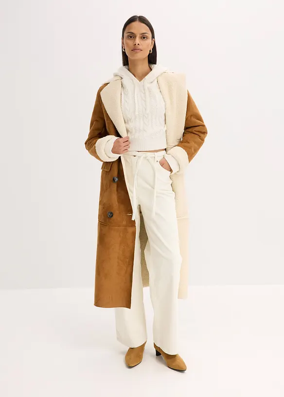 Maglione in  filato grosso con cappuccio, bonprix