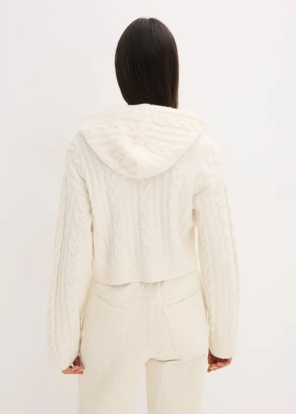 Maglione in  filato grosso con cappuccio, bonprix