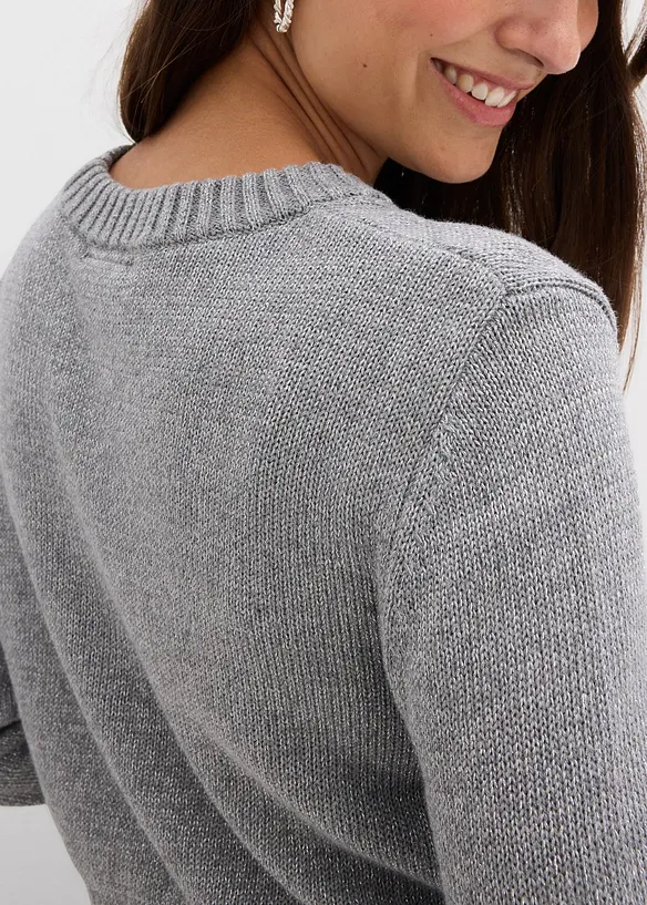 Completo prémaman a due pezzi: maglione e gonna in cotone con filato lucido, bonprix