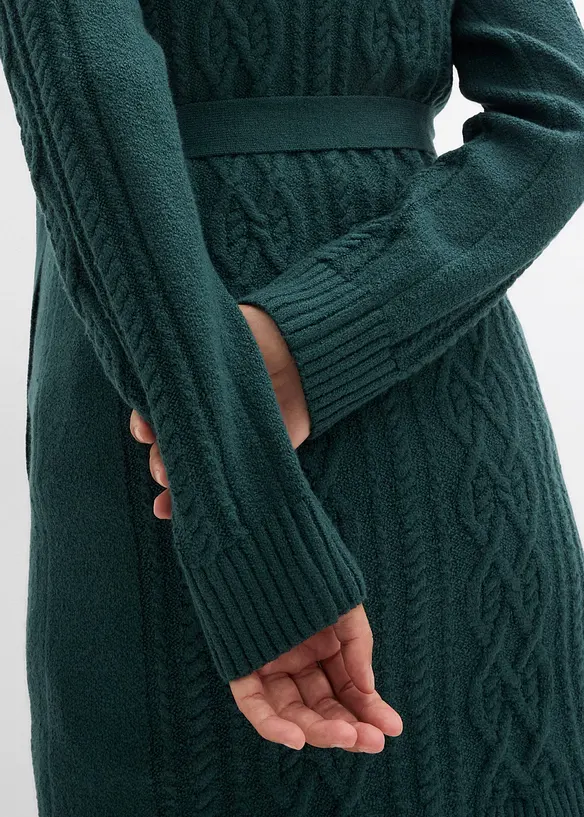 Cardigan prémaman extra lungo e abito di maglia in misto cotone, bonprix