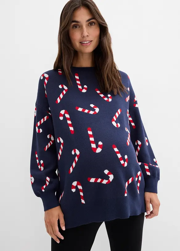 Maglione prémaman con spacchi per l'allattamento, bonprix