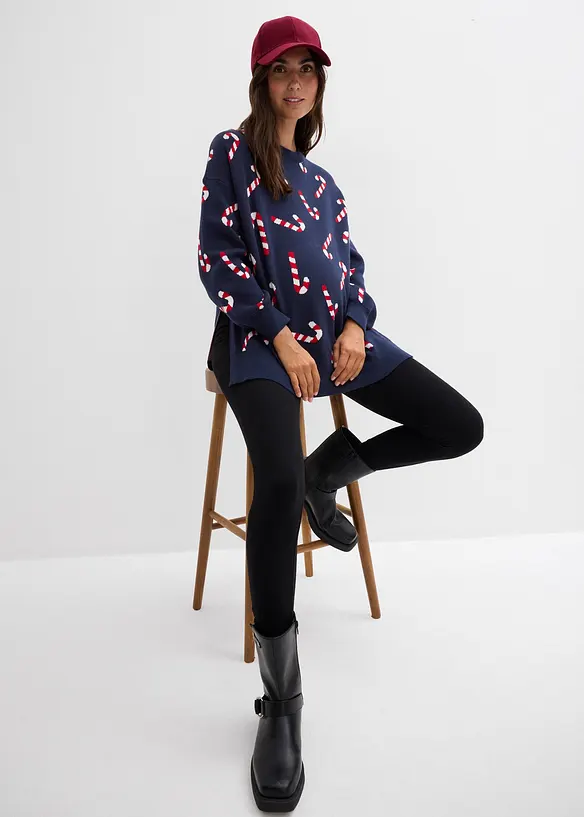 Maglione prémaman con spacchi per l'allattamento, bonprix