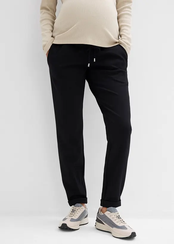 Pantaloni prémaman in punto di Roma con elastico in vita, bonprix