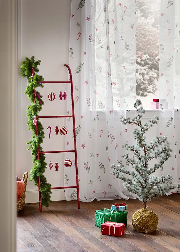 Tenda trasparente in fantasia natalizia (pacco da 1), bonprix