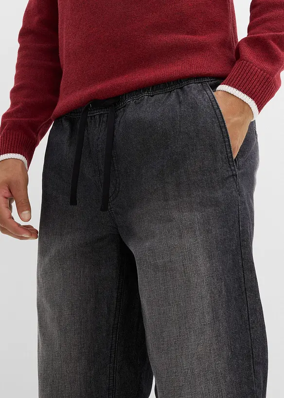 Jeans termici con elastico in vita e fodera in flanella regular fit, straight, bonprix