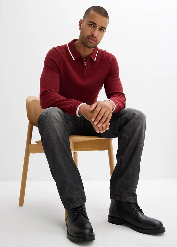 Jeans termici con elastico in vita e fodera in flanella regular fit, straight, bonprix