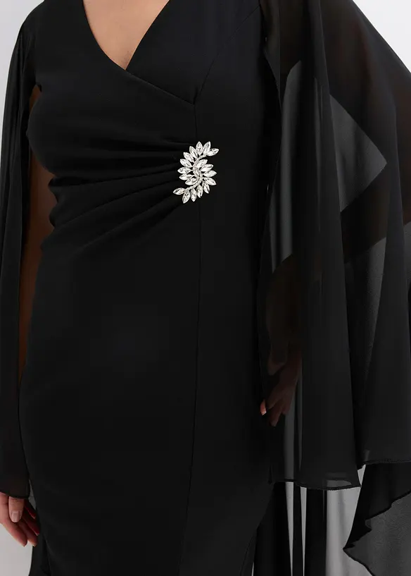 Abito con mantella in fine chiffon, bonprix