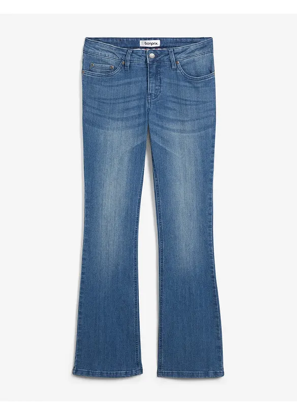 Jeans bootcut elasticizzati, vita media, bonprix