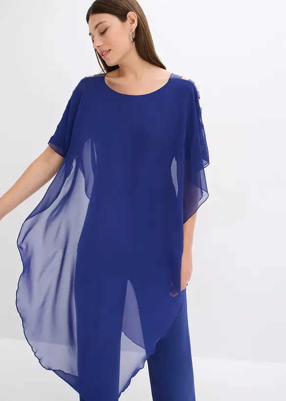 Tuta con sovrapposizione in fine chiffon, bonprix