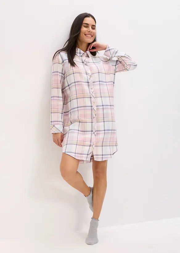 Camicia da notte in flanella con bottoni, bonprix
