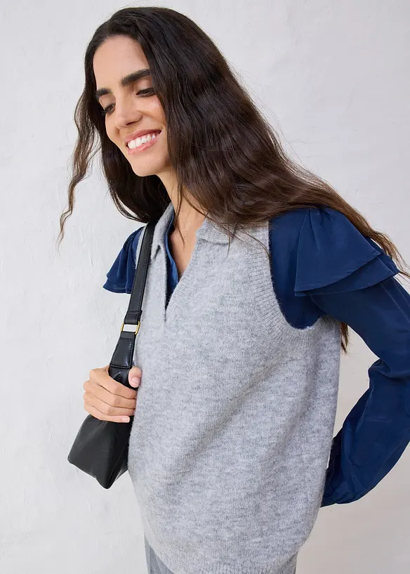Gilet in maglia con lana d'alpaca, bonprix