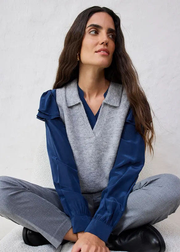 Gilet in maglia con lana d'alpaca, bonprix
