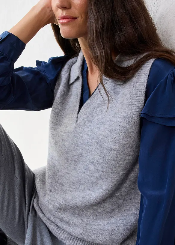 Gilet in maglia con lana d'alpaca, bonprix