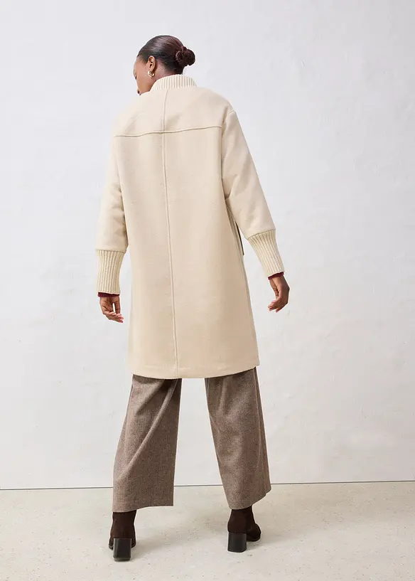 Giaccone in lana con finiture a maglia, bonprix