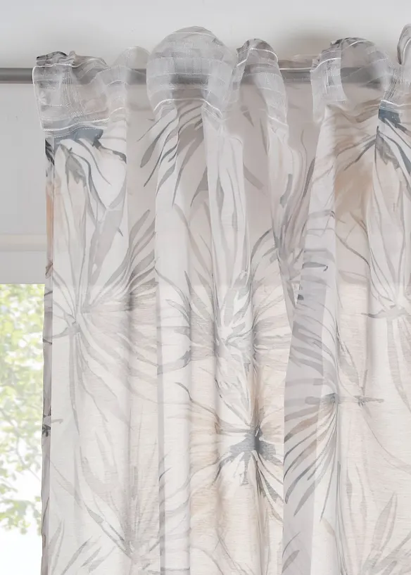 Tenda trasparente con stampa (pacco da 1), bonprix