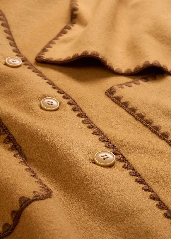 Giacca in lana con ricamo decorativo (set con sciarpa), bonprix