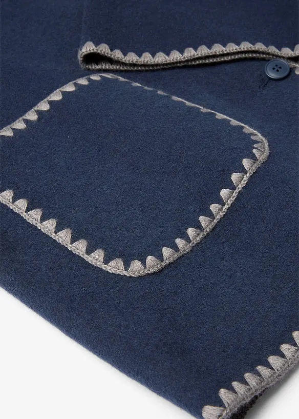 Giacca in lana con ricamo decorativo (set con sciarpa), bonprix